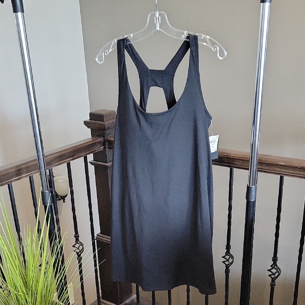 Ideology Black Racerback Athletic Dress With Shorts Underneath